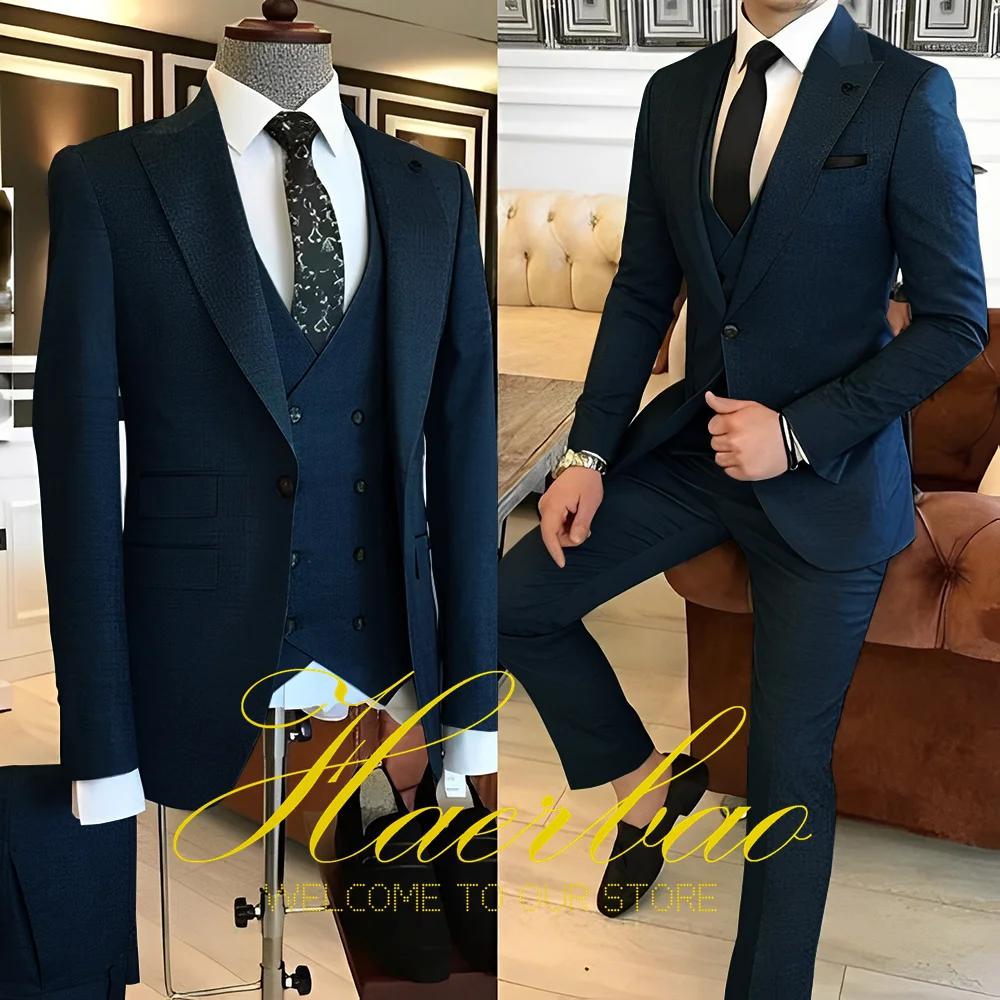 Vêtements de travail d'affaires imbibés bleu marine pour hommes