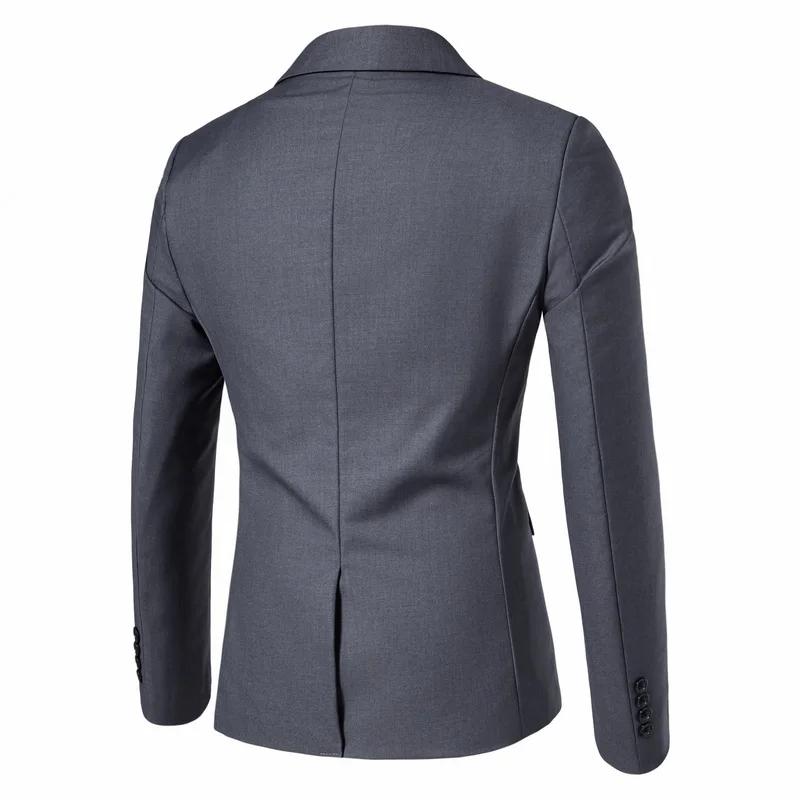 Ensemble de 2 pièces Costume décontracté pour homme Veste et gilet Coupe ajustée Couleur unie Soirée
