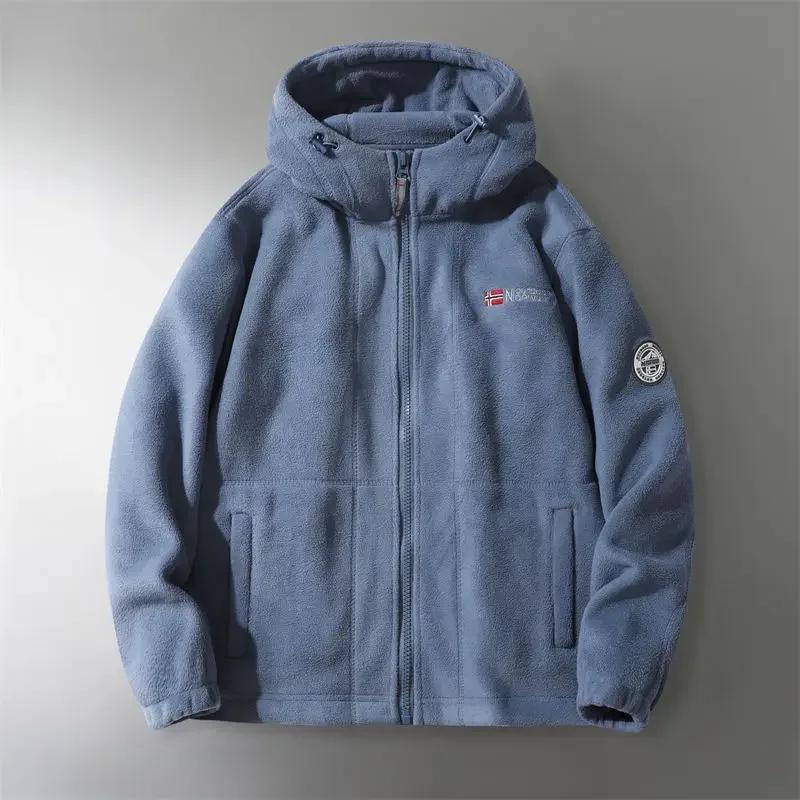Veste d'hiver épaisse en polaire Double couche pour hommes