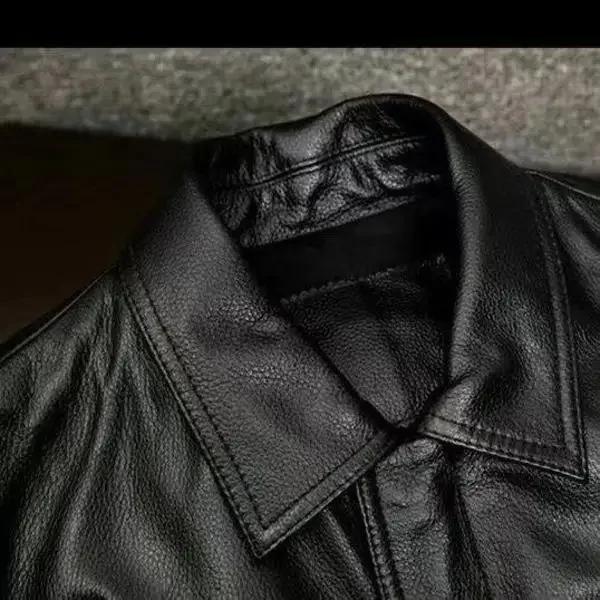 Blouson en cuir véritable pour homme