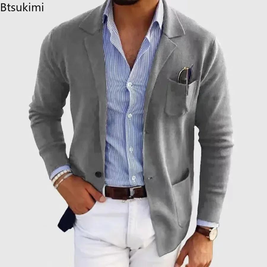 Nouveauté 2026 : Vestes Blazer Homme Tendance Coupe Slim Unie Simple Boutonnage – Manteaux de Costume Décontractés pour Affaires et Mariages