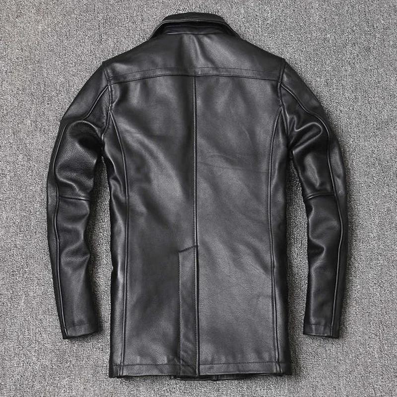 Veste en cuir véritable pour hommes