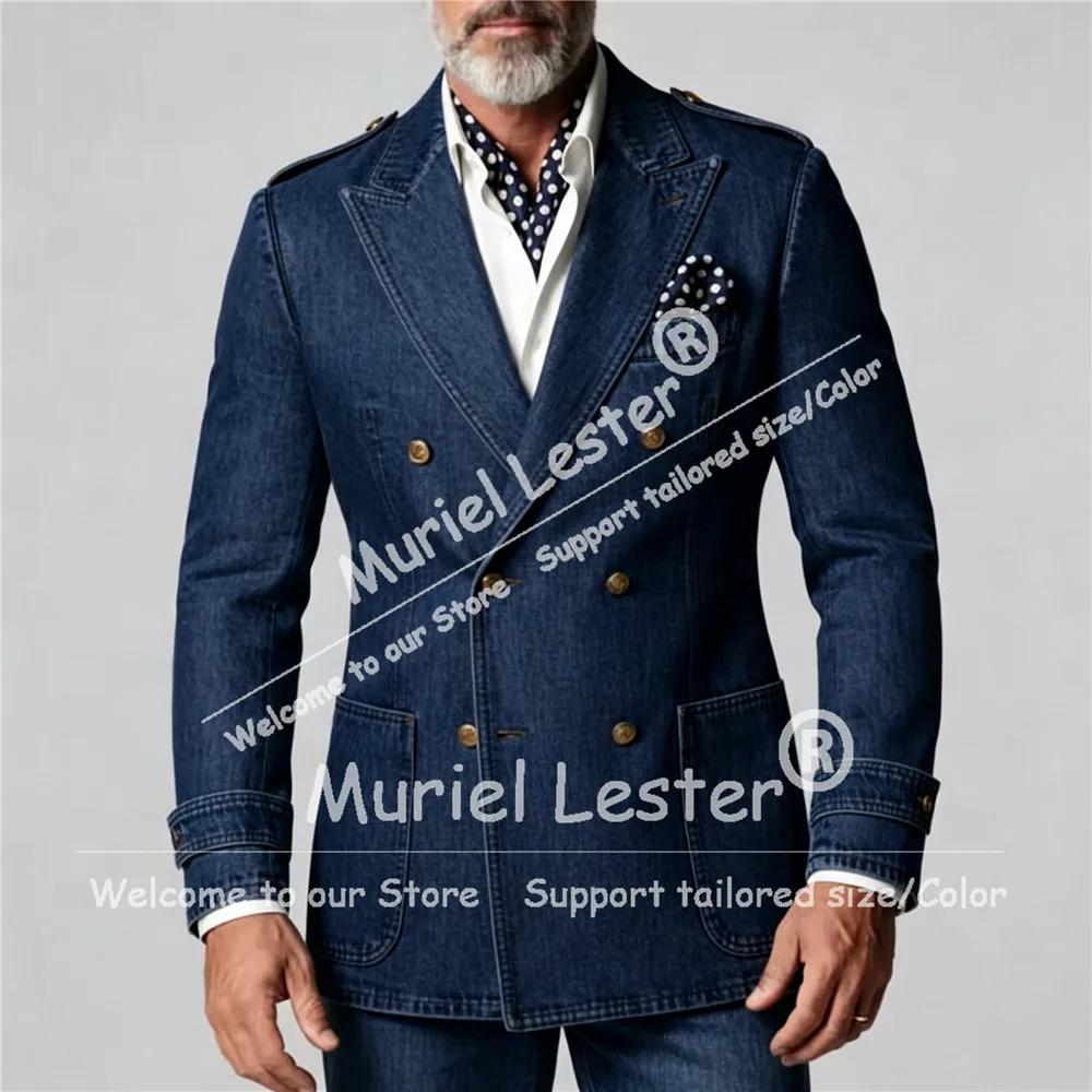 Costume en jean décontracté chic pour homme