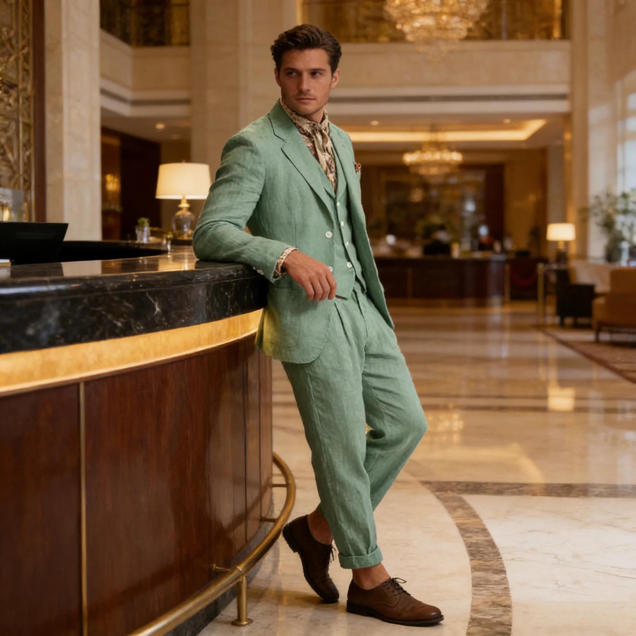 Costume en lin de luxe pour homme