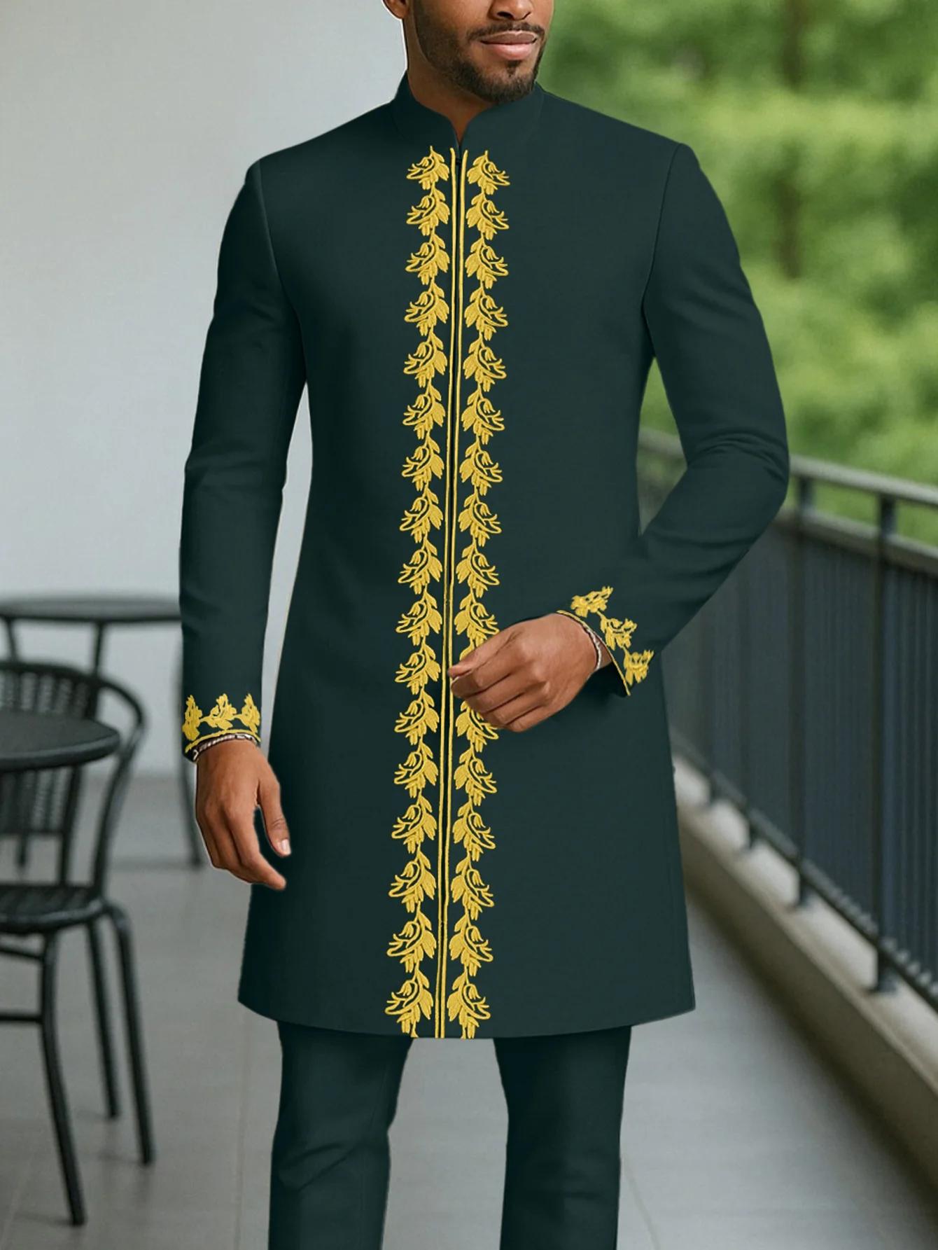 Costumes Kaunda de mariage blancs pour hommes