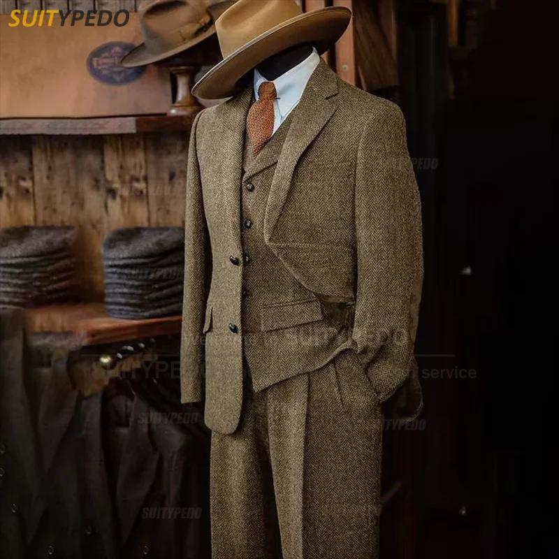 Costume intelligent décontracté à chevrons pour hommes