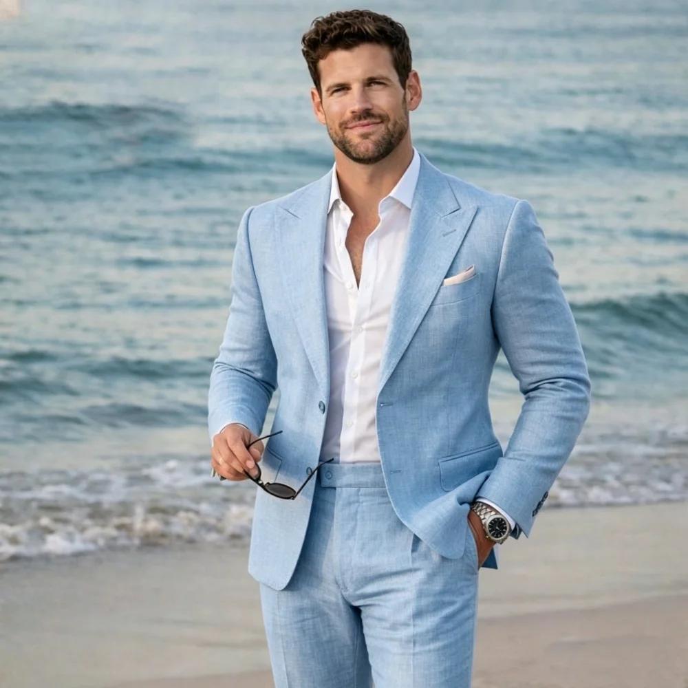 Costume d'été en lin pour homme
