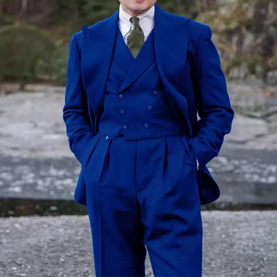 Costume 3 pièces en lin pour homme