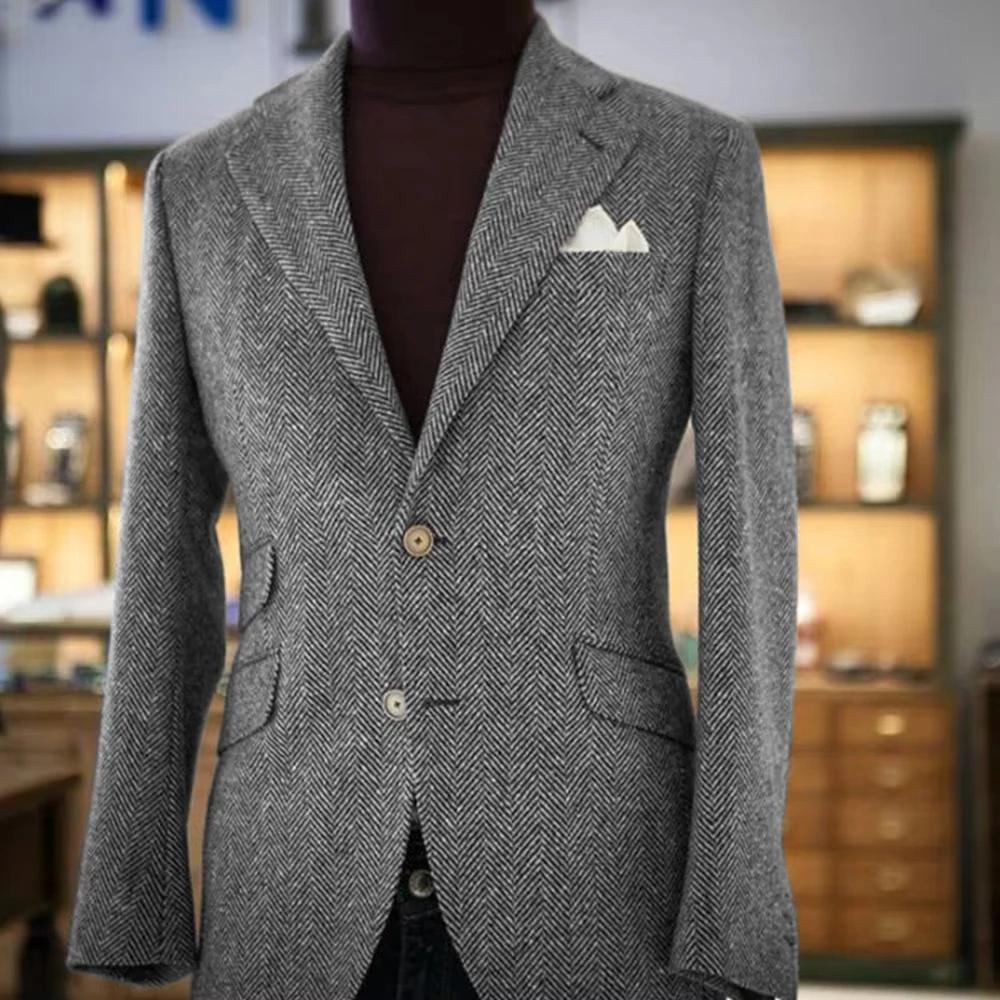 Veste de costume à chevrons pour hommes