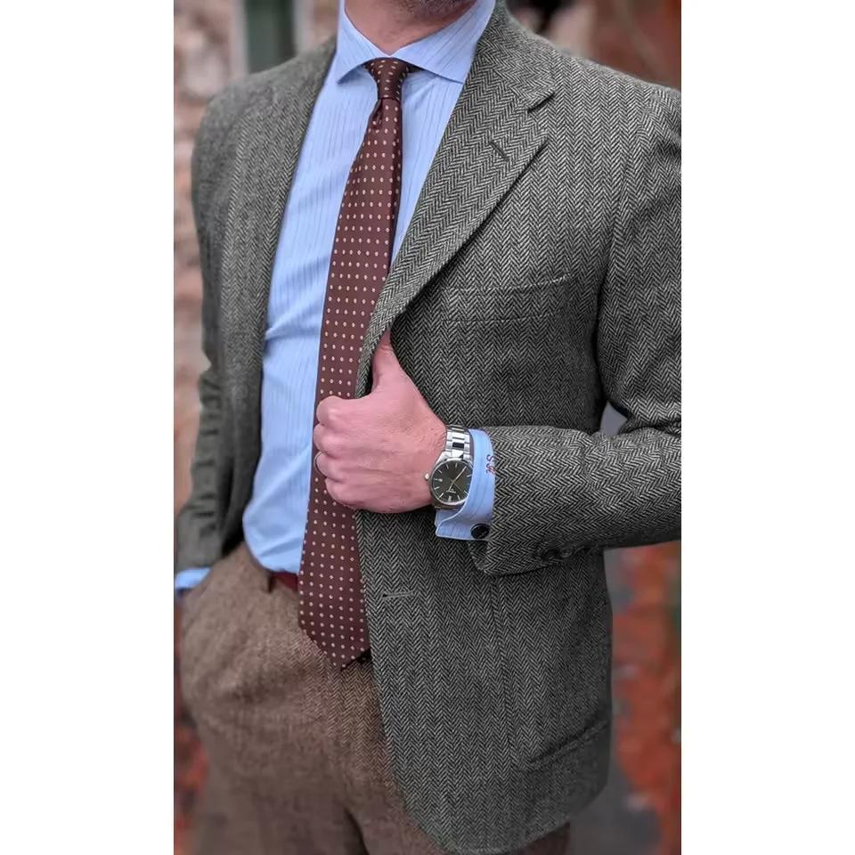Veste de costume à chevrons pour hommes