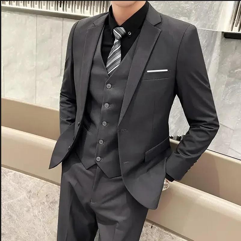 Costume (Blazer + gilet + pantalon) pour hommes