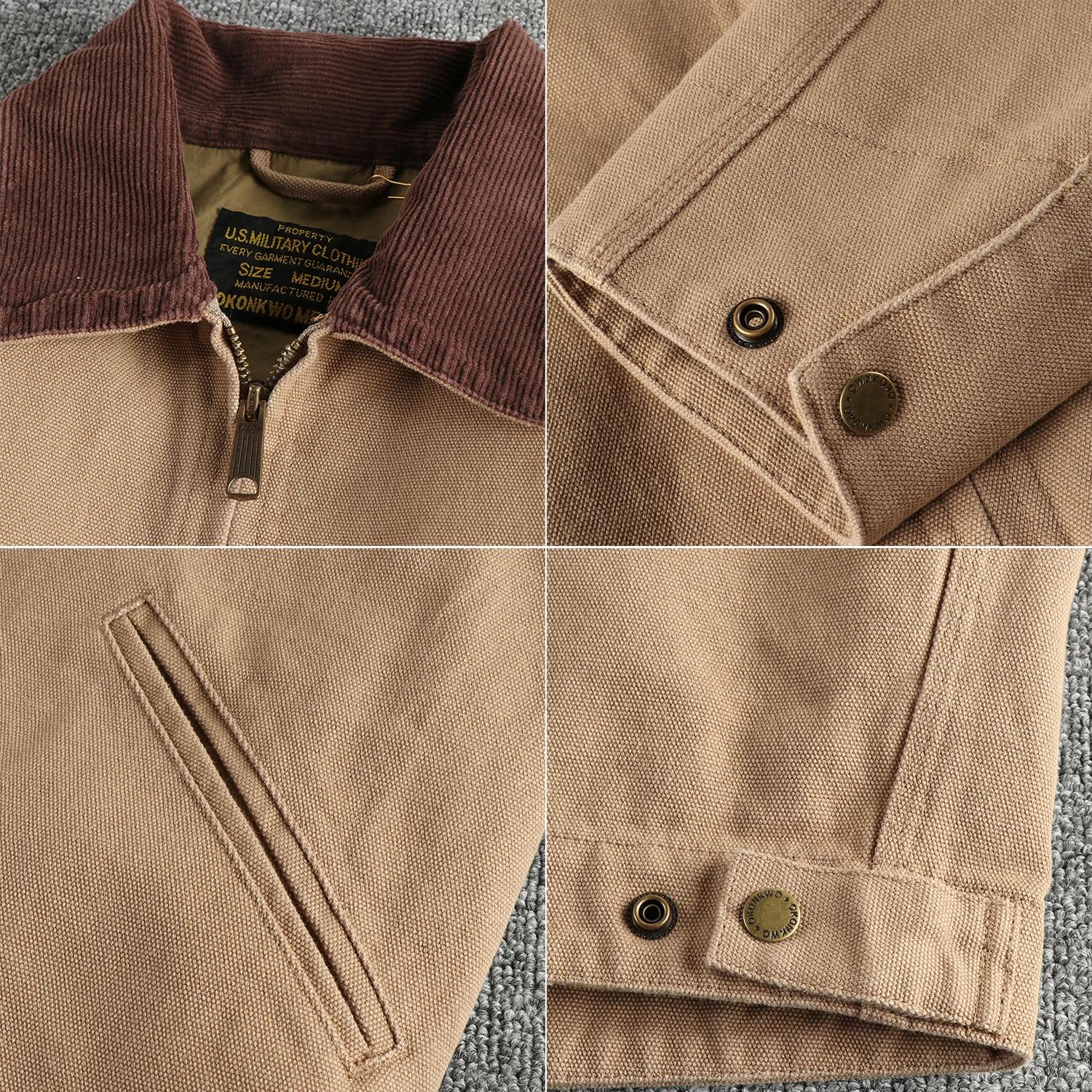 Veste Vintage Tendance en Toile Délavée pour Homme