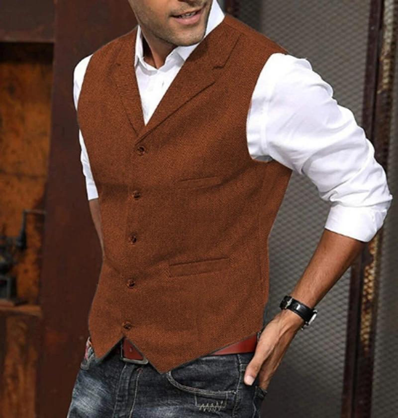 Gilet de Costume en Laine pour Homme