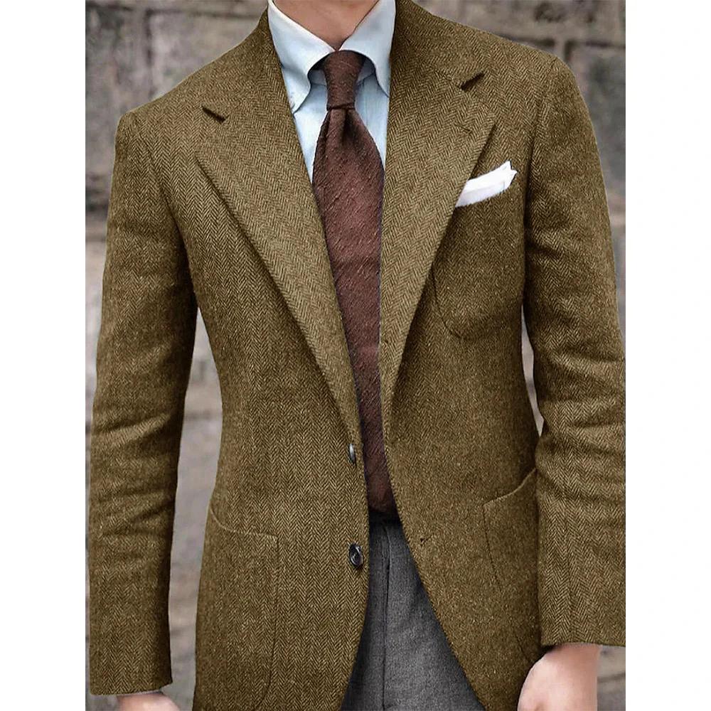 Veste de costume à chevrons pour hommes
