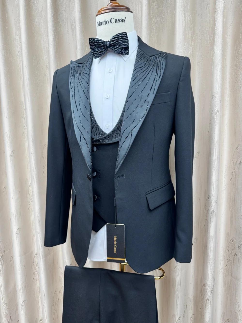 Ensemble de Costume Homme Élégant 3 Pièces pour Mariage et Cérémonie
