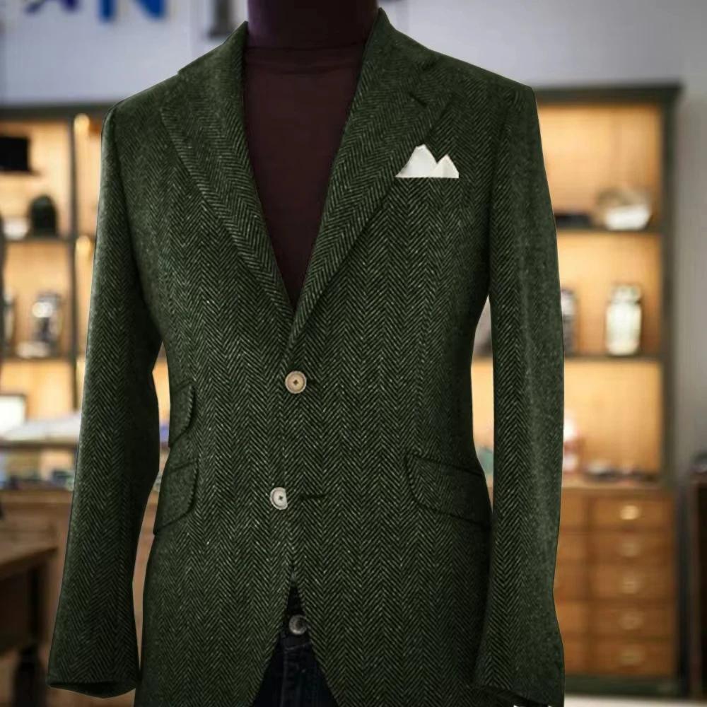 Veste de costume à chevrons pour hommes