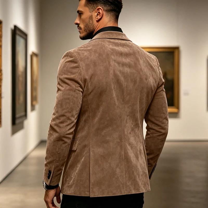 Blazer de luxe pour homme en suède texturé