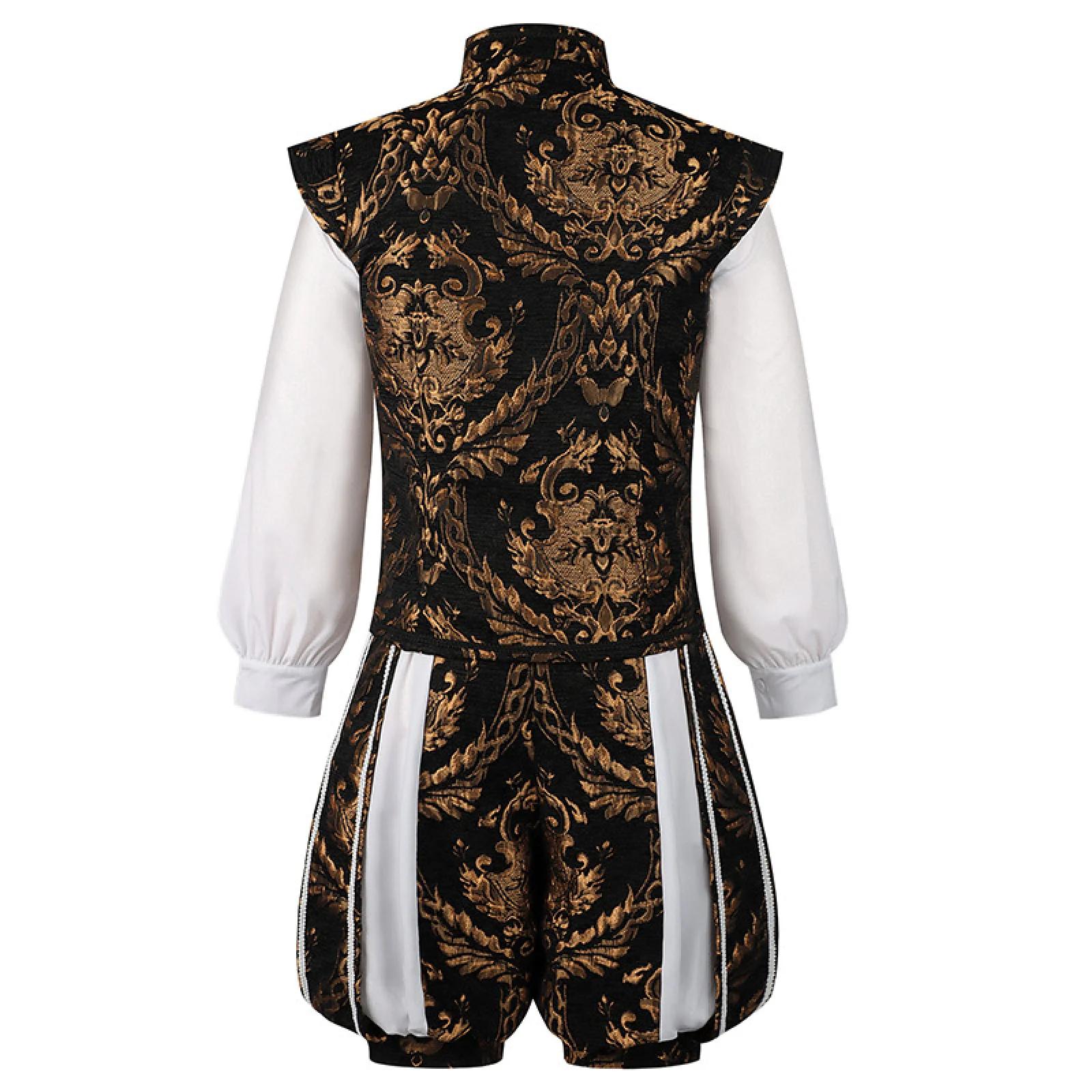 17ème Tudor Prince gilet Costume victorien Colonial Pirate chemise short Renaissance Noble tenue Halloween uniforme ensemble