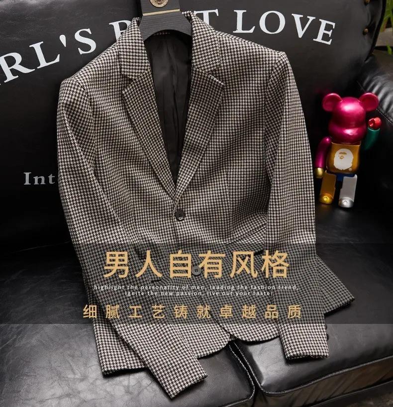 Veste de costume pied-de-poule pour hommes