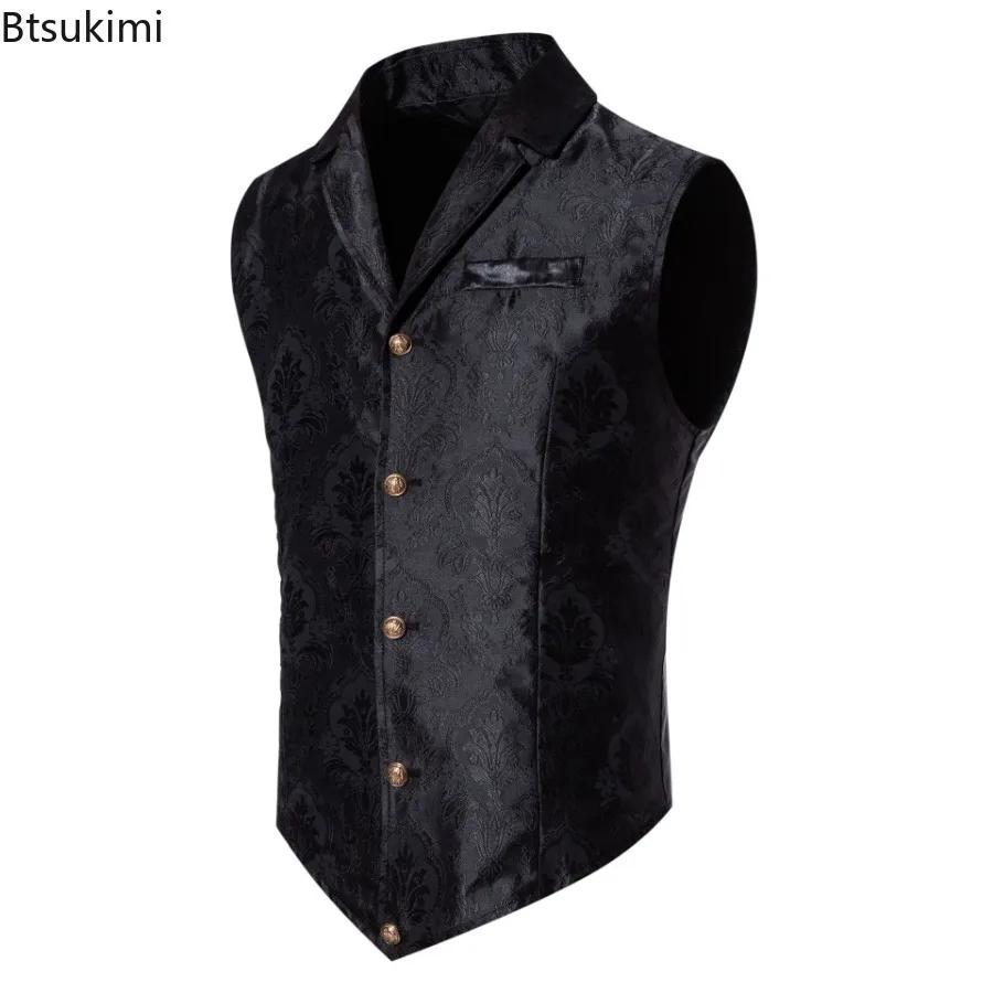 Gilet de Costume Rétro Jacquard pour Homme 2026 – Style Steampunk Gothique
