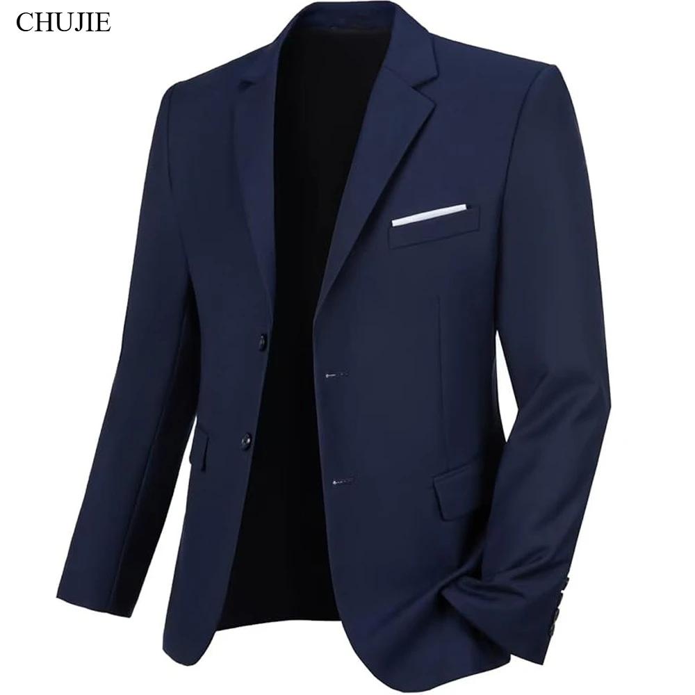 Hommes Blazers formels costume vestes mariage de haute qualité élégant Slim Fit bureau prêt tissu extensible mince