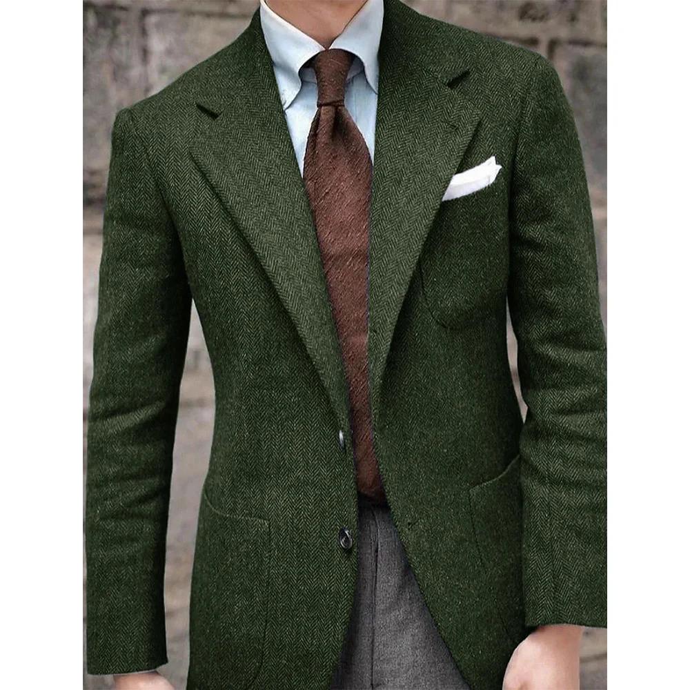 Veste de costume à chevrons pour hommes