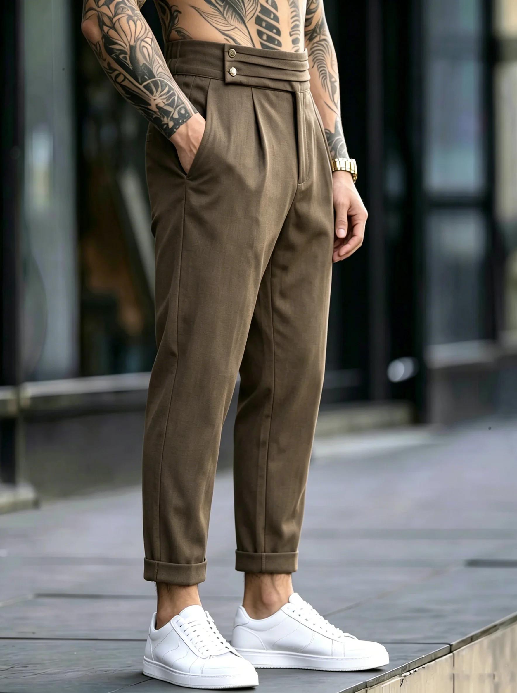 Pantalon de costume fluide de luxe pour homme