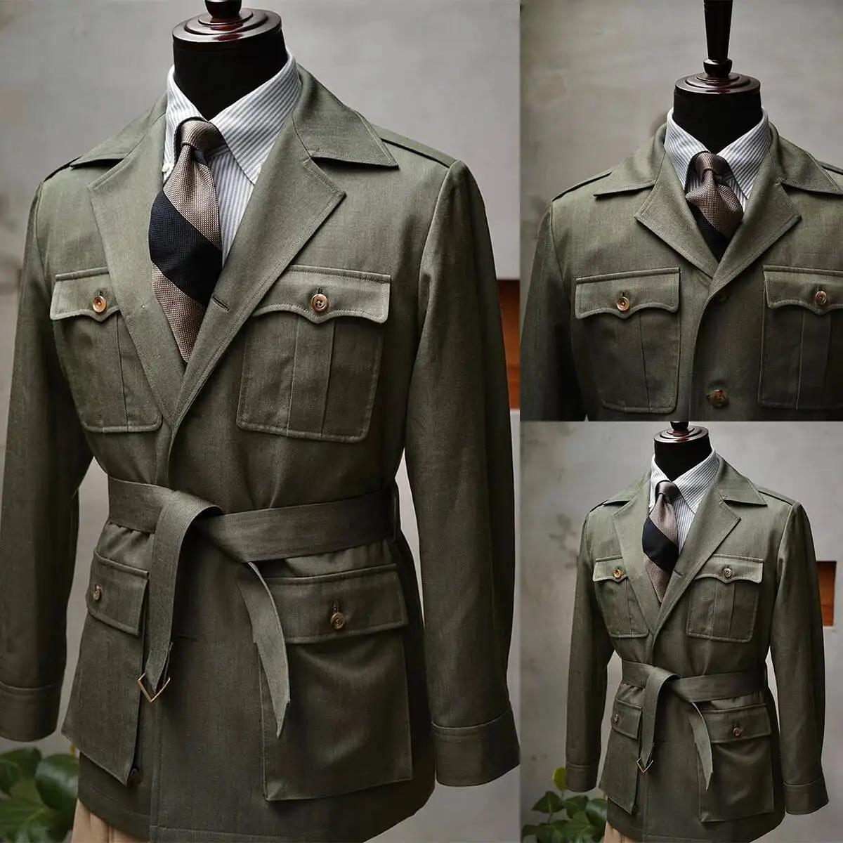 Blazer de costume vert pour homme