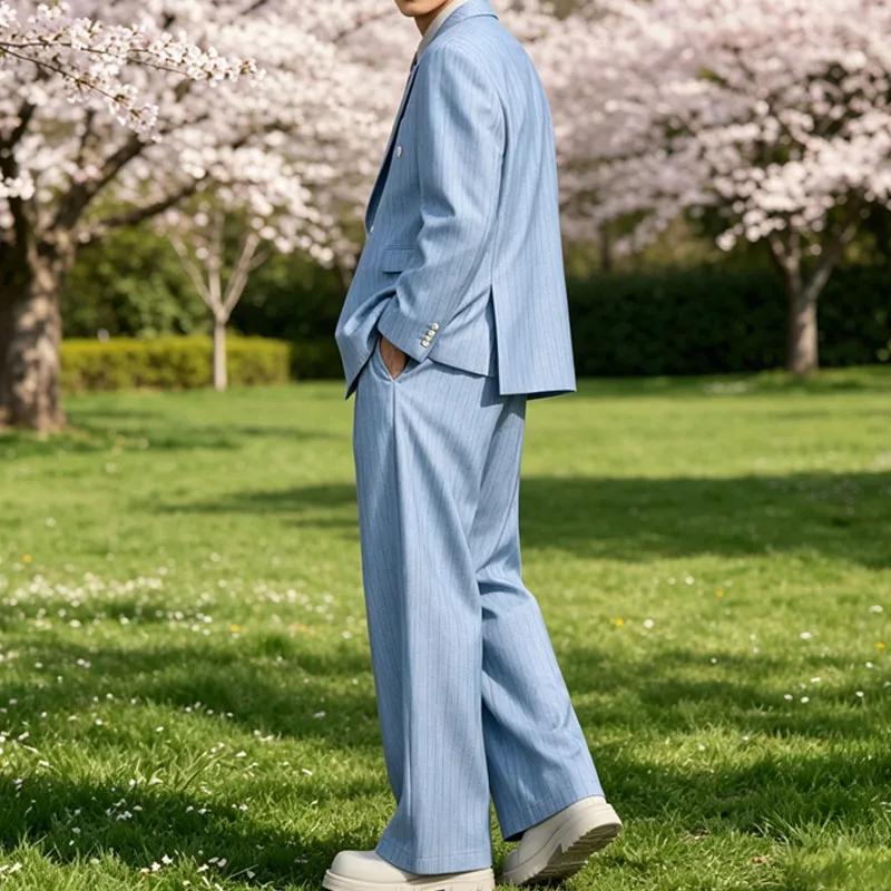 Costume 2 pièces à rayures pour homme