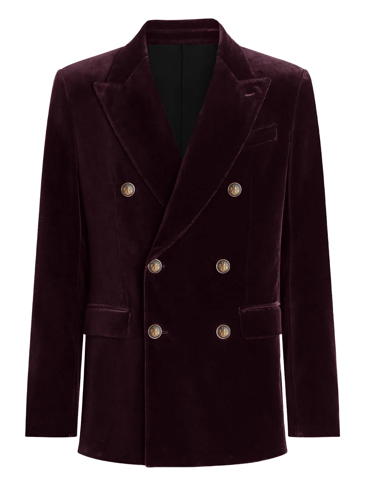 Blazer en velours bordeaux pour hommes