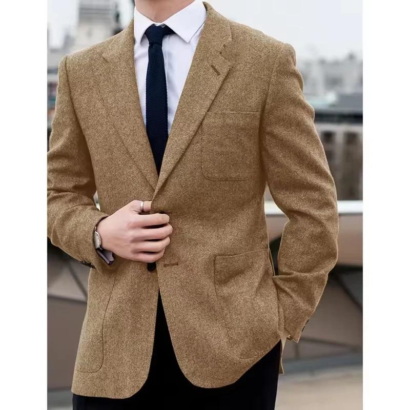 Veste de costume en laine pour hommes