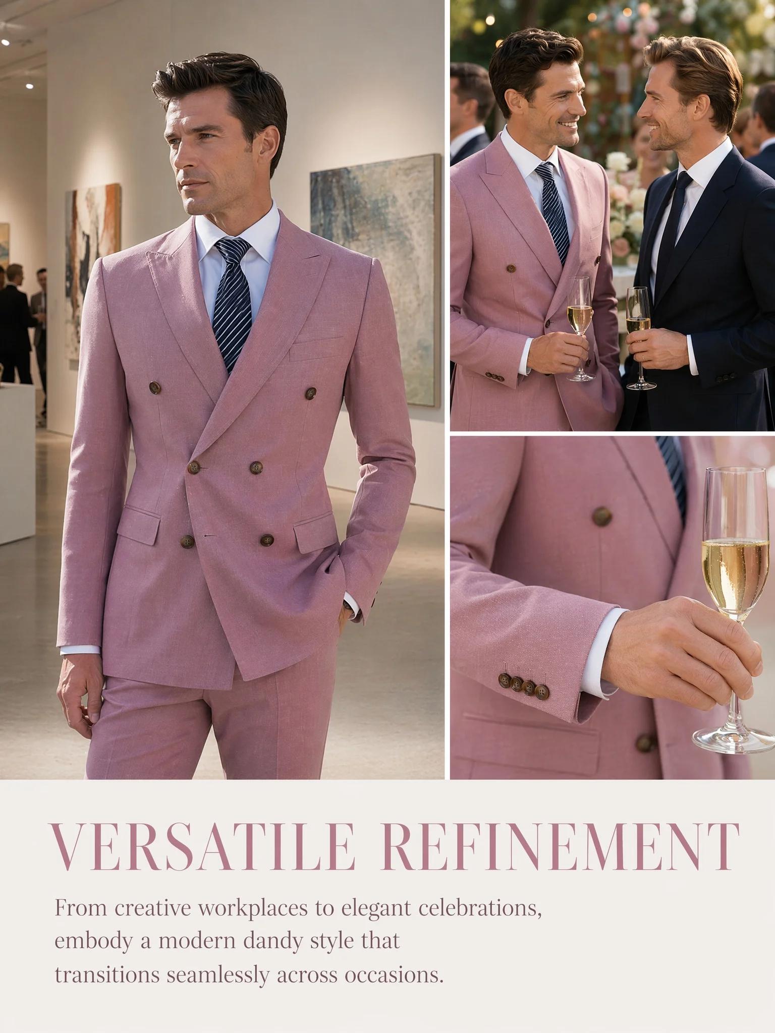 Nouveau costume rose pour homme 2026