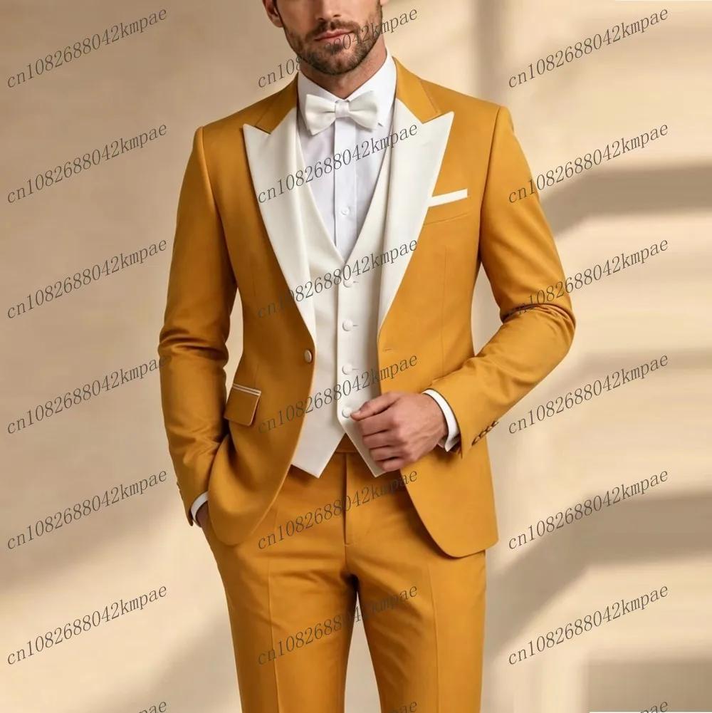 Costume homme blanc et or