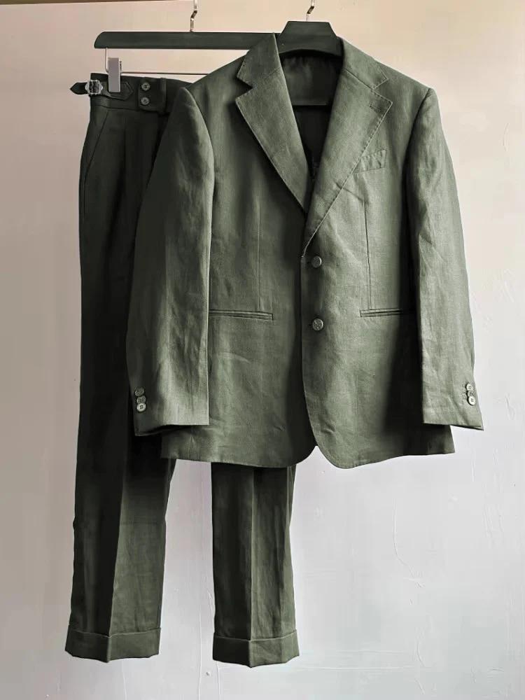 Costume blazer en lin fin pour hommes