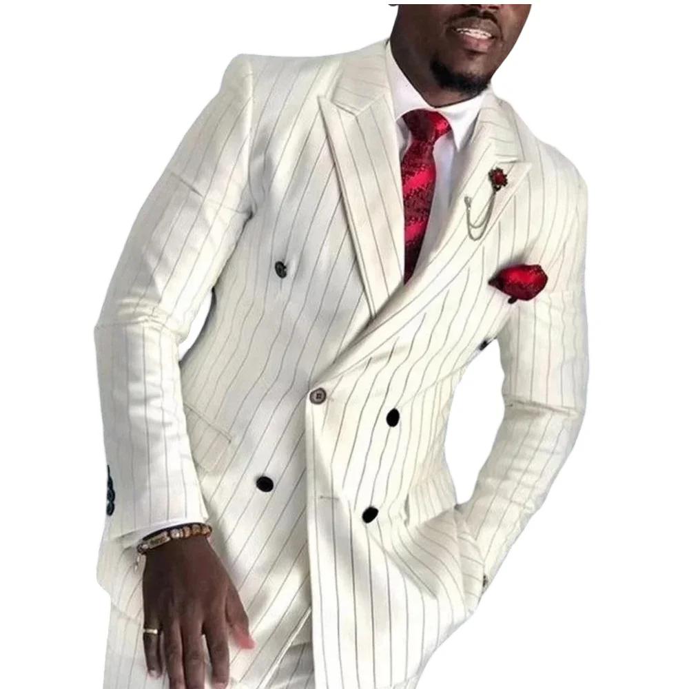 Costumes de mariage rayés pour hommes