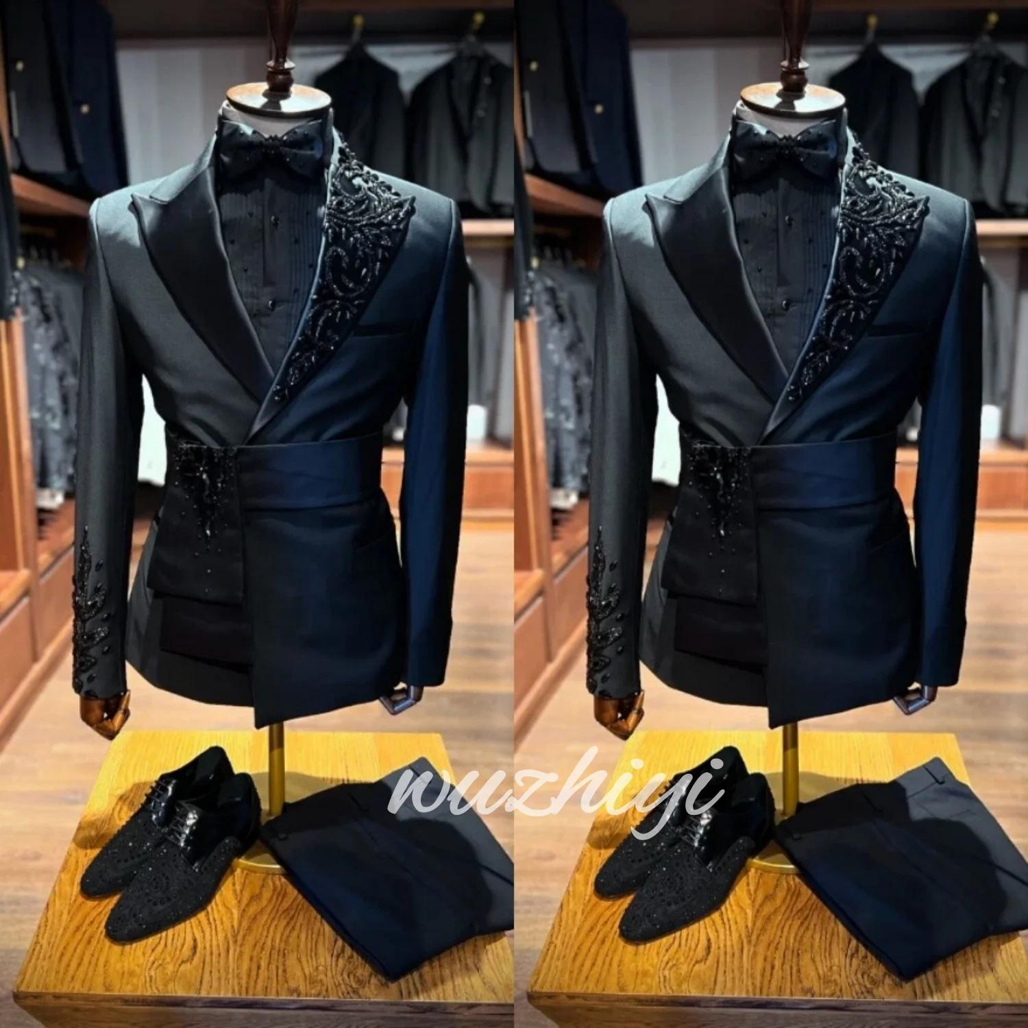 Costume de Luxe pour Homme – Ensemble 2 Pièces Slim Fit avec Appliques pour Mariage
