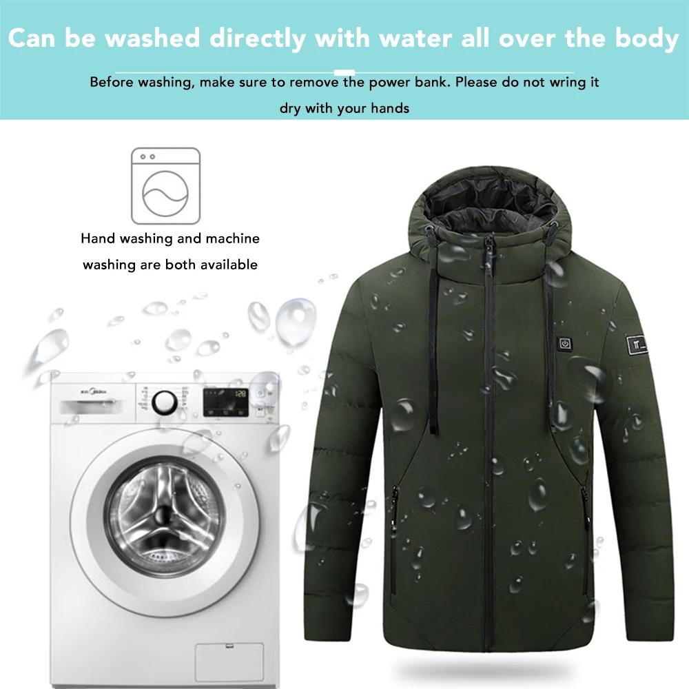 4 zones vestes chauffantes pour hommes Sports de plein air intelligent USB charge chauffage vêtements d'extérieur hiver électrique thermique chaud coton veste