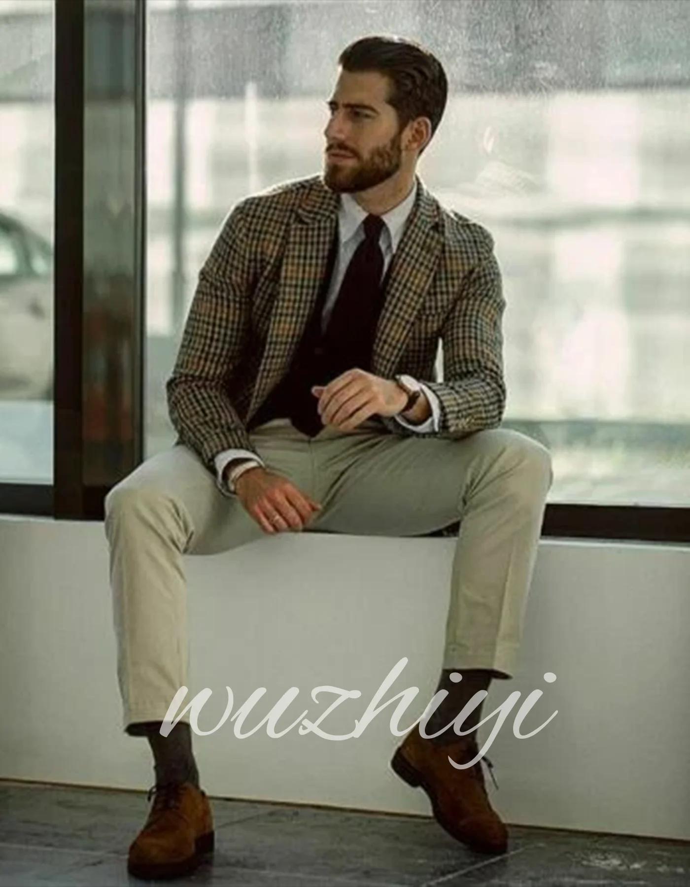 Costume pied-de-poule Vintage pour hommes