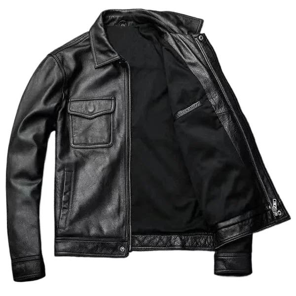 Blouson en cuir véritable pour homme