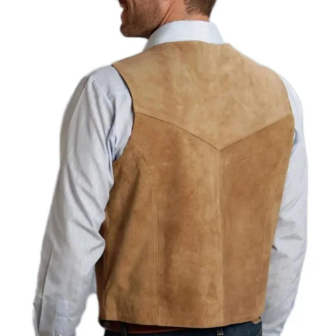 Hommes gilet or daim cuir Gentleman affaires