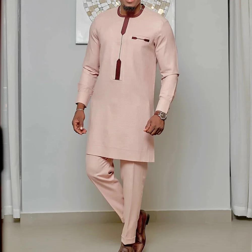 Costumes Kaunda de mariage blancs pour hommes