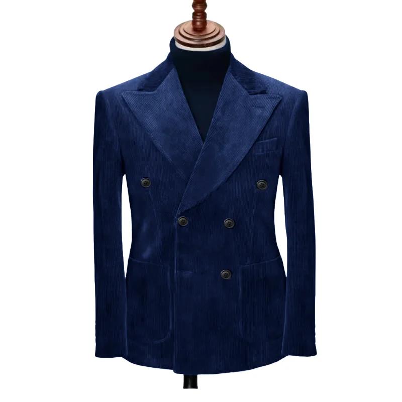 Costume Double boutonnage en velours côtelé pour hommes