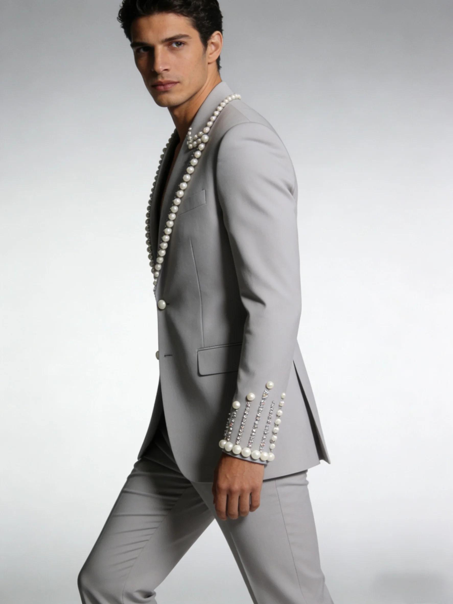 Ensemble de costumes gris clair pour hommes