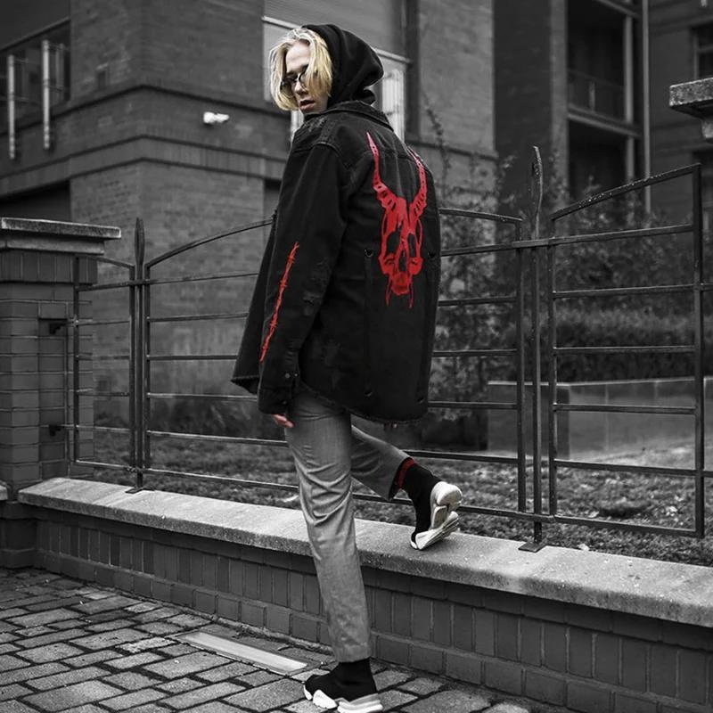Veste en jean gothique Harajuku pour hommes