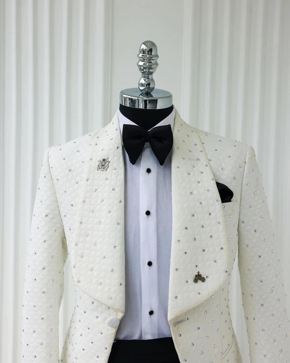 Blazer blanc imbibé pour homme