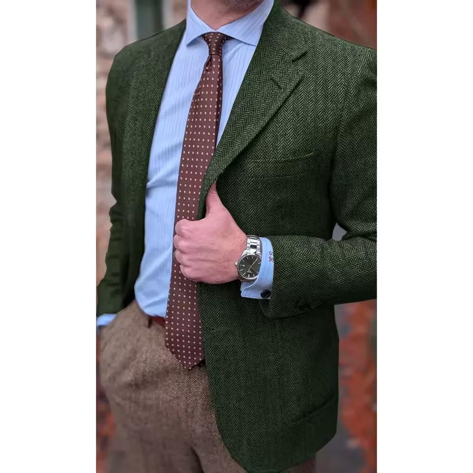 Veste de costume à chevrons pour hommes