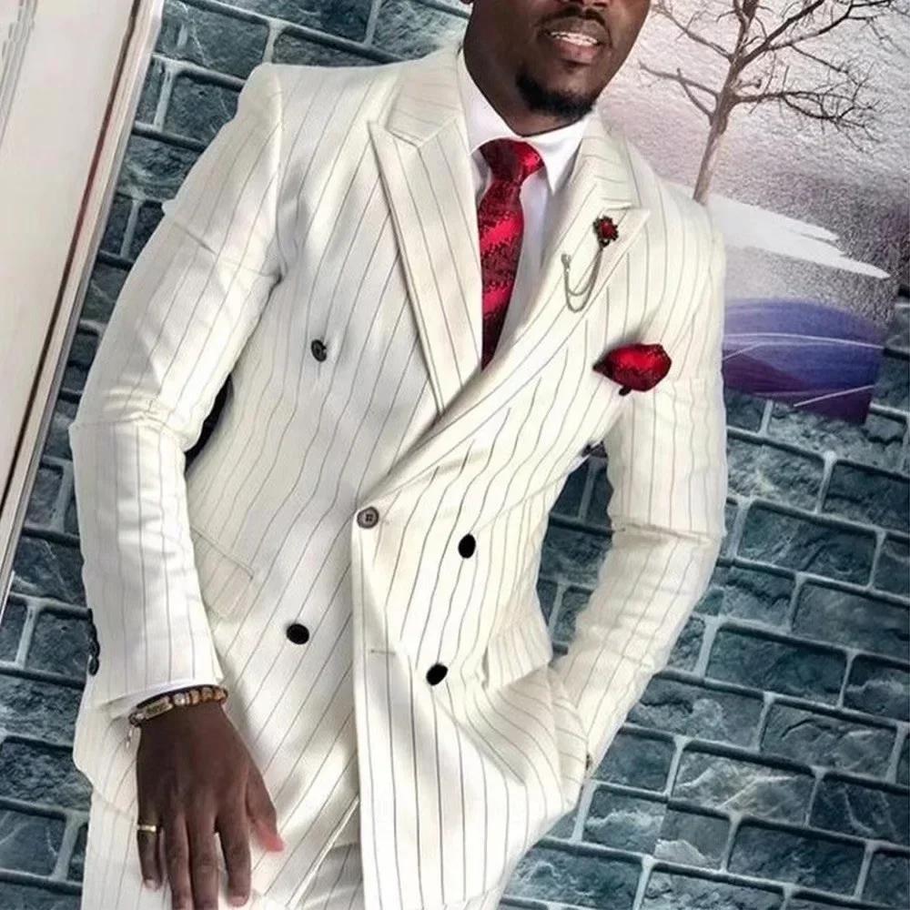 Costumes de mariage rayés pour hommes