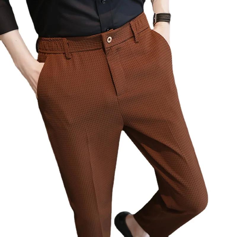 Pantalon de costume vert foncé pour homme 2026