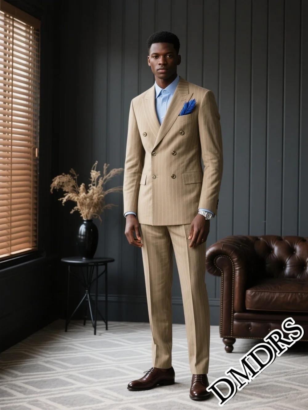 Costume à Double boutonnage pour hommes