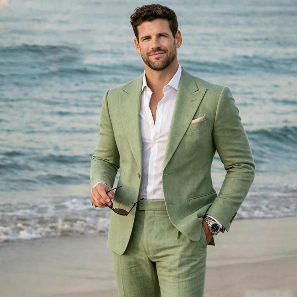 Costume d'été en lin pour homme